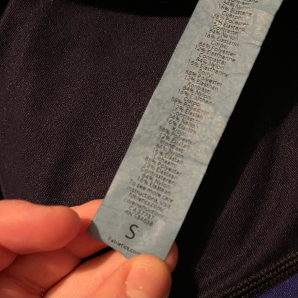 Fabletics Demi Lovato Purple & Black Sporty Full Length Leggings Sz Small - Picture 3 of 8